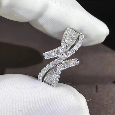 #ad Luxury 925 Silver Filled Cubic Zircon Women Wedding Engagement Jewelry Sz 6 10 $8.49