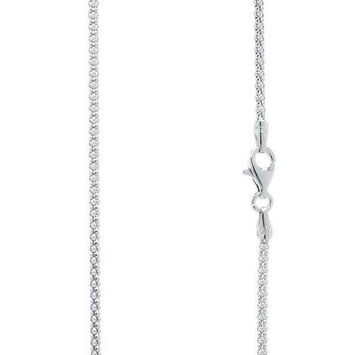 #ad Popcorn 180 Chain 1.7 mm Genuine Sterling Silver 925 Rhodium Plated Length 18quot; $19.68