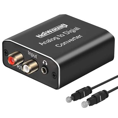 #ad Analog to Digital Audio Converter RCA R L or 3.5mm Jack AUX to Digital Coaxi... $35.79