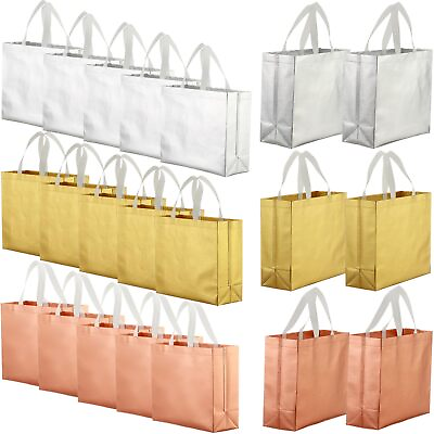 #ad 60 packReusable Gift Bags with Handles 12.6 x 11 x 4.7 in Non Woven Shopping ... $39.52