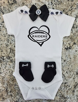 #ad Raiders newborn baby girl clothes Raiders baby gift girl Las Vegas football baby $24.75