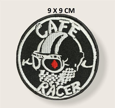 #ad Cafe Racer Biker Racer Race Embroidered iron sew on patch Badge Applique 979 GBP 2.50