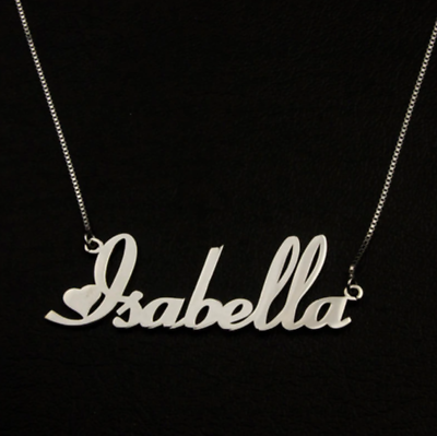 Personalized Name Necklace Box Chain Style Jewelry Stainless Steel Cursive Charm $18.89