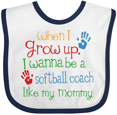 #ad Inktastic Softball Coach Like Mommy Baby Bib Child#x27;s Kids Gift Coach#x27;s Daughter $14.99