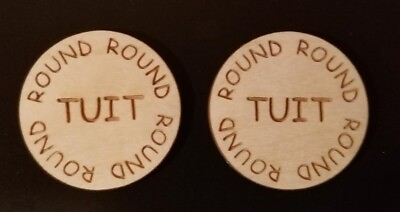 #ad 20 Laser Engraved and Cut 1.25quot; Wooden Tuits. Great Gift Idea. Wood Tuit Tokens $12.65