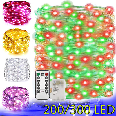 #ad 200 300 LED String Fairy Lights Xmas Wedding Party Patio Yard Garden Christmas $9.39