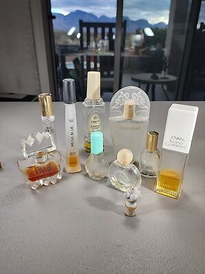 #ad Vtg Mixed Lot of 9 Glass Perfume Fragrance Bottles Ceramic Stopper Art Deco $29.99