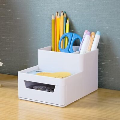 #ad Small Desk OrganizerPencil Pen HolderOffice Desktop Accessories With Compar... $10.31