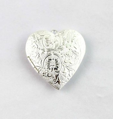 #ad 3pcs Silver Plate Heart Locket Pendant 42x40mm #20404 AU $8.99
