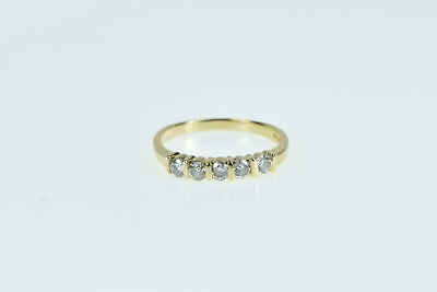 #ad 14K 0.50 Ctw Diamond Vintage Wedding Band Ring Yellow Gold *19 $314.96