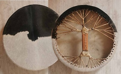 #ad Shaman Drum Goat Skin with Hair Viking Leather Style 16quot; 20quot; Melodic Rituals $176.00