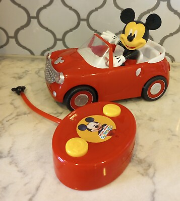 #ad Mickey Mouse Clubhouse Red Roadster Disney RC Car Jada Toys TESTED Batteries Inc $18.95