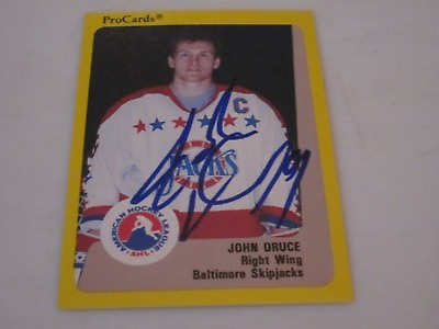 #ad JOHN DRUCE AUTOGRAPHED 1989 AHL PROCARDS CARD BALTIMORE SKIPJACKS $4.50