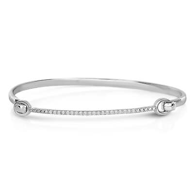 #ad 1 4 Cttw Diamond Bangle Bracelet Rhodium Plated Silver Color J Clarity I3 SC $229.99