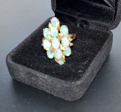 #ad Estate 14k Yellow Gold Opal Ring Vintage Size 7 1 2 $625.00