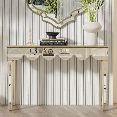 #ad Highly Glossy Mirrored Console Table 47.2quot; Long Silver Glam Entryway Sofa Tables $269.95