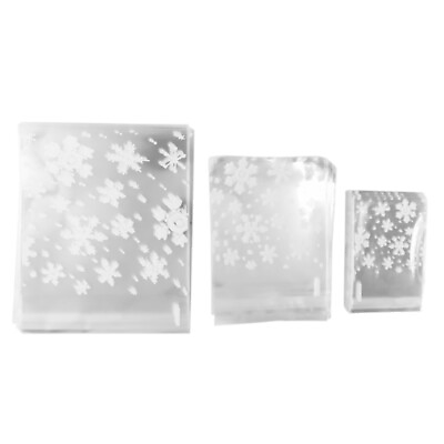 300 Counts Resealable Cellophane Christmas Party Snowflake Cookie Candy TreZ9 AU $16.51
