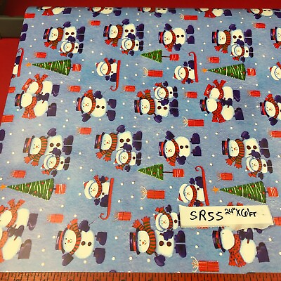 Sally Foster Gift paper holiday 24quot;x6#x27;ft Christmas snowman packages $9.00