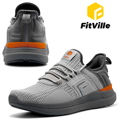 #ad FitVille Men#x27;s Running Walking Shoes Extra Wide Athletic Trainers Sneakers Gray $55.99