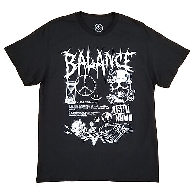 #ad Mens amp; Big Mens Black Balance Skull Graphic Tee Short Sleeve T Shirt $19.99