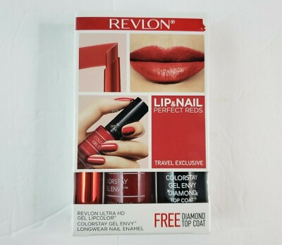 #ad Revlon Lip and Nail Perfect Reds 550 750 3 pc Travel Exclusive BRAND NEW $17.99
