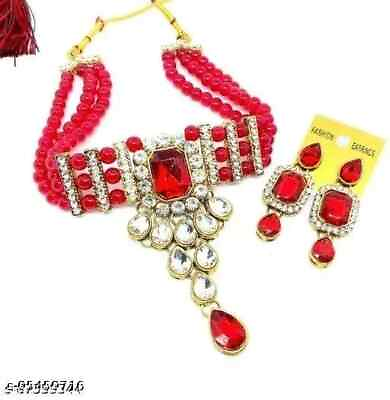 Awesome Choker Kundan Gold Necklace Set Bollywood Gold Plated Fashion Jewelry $14.99