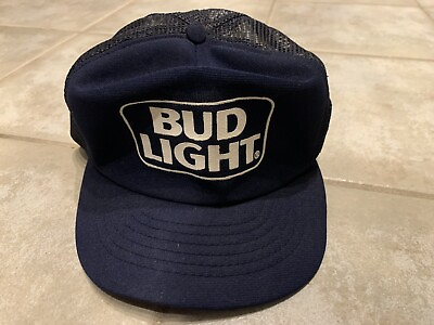 #ad Vintage BUD LIGHT Snapback Trucker#x27;s Baseball Cap Hat Beer USA VTG Budweiser $14.95