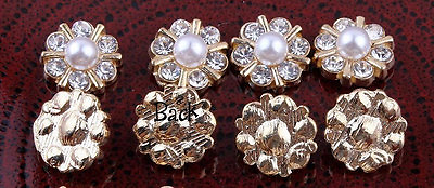 #ad 1 2 inch gold Mini Shiny Decorative Metal Rhinestone button price for 3 buttons $1.69