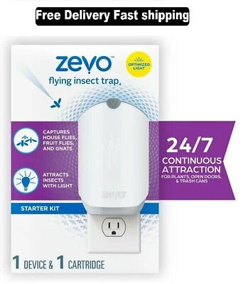 #ad Zevo Flying Insect Fly Trap 1 Device Refill Featuring Blue UV Light $19.97