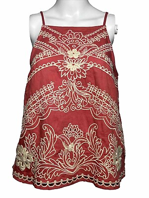 #ad Anthropology Vanessa Virginia Women#x27;s 2 Small Pink Embroidered Bohemian Boho $24.01