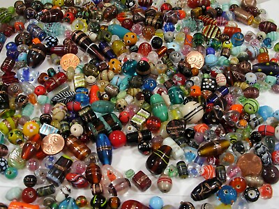 #ad 2 Pounds Assorted Small Multicolor Glass Beads Wholesale Bulk Lot Sale PVP 50 ⭐ $25.00