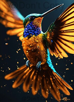 #ad humming bird 3D Digital Image AI ART Photo Wallpaper Background $0.99
