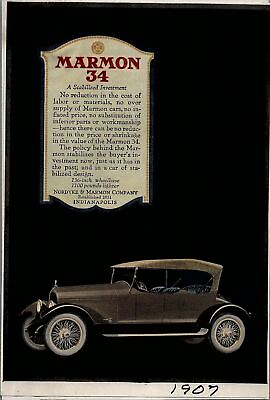 #ad 1920s MARMON 34 COLOR AUTOMOBILE PRINT AD VINTAGE ADVERTISMENT 37 118 $18.95