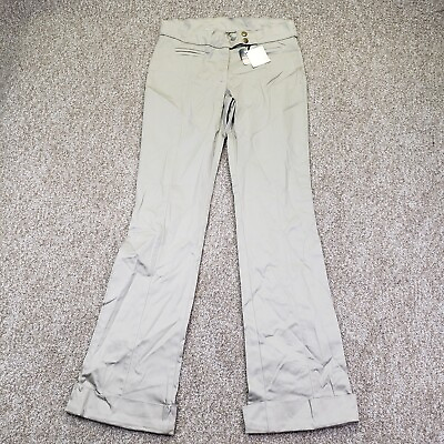 #ad NEW Solid Size Large 30x31 Womens Bootcut Cuffed Low Rise Pants Stretch Beige $22.49