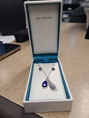 #ad Kit Heath Earring and Necklace Set 925 Lapis $84.95