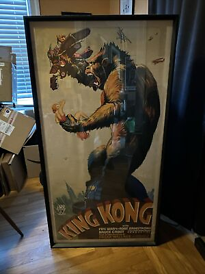 #ad King Kong 1933 Print 24 x 48 Professionally Framed $305.99