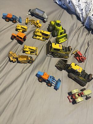 #ad Road Masters IMPY Blue Tractor Lot 14pc Tonka Bulldozer Parts Lot Toys Matchbox $48.00