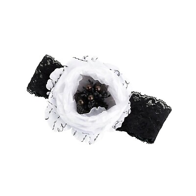 #ad Black and White Flower Garter One Size Fits Most 1 Piece lrlg240 $12.95