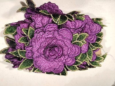 #ad Pieces Purple Flower Embroidered Applique $2.00