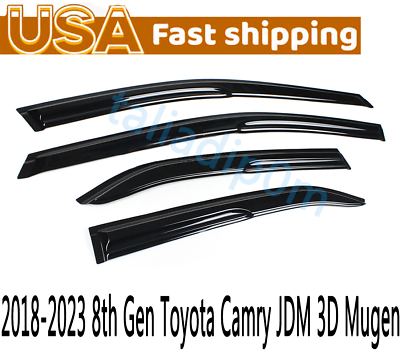 #ad For 2018 2023 8th Gen Toyota Camry JDM 3D Mugen Style Window Visors Rain Guards $23.14
