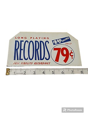#ad Vintage store metal sign Long Playing Records album Full Fidelity Recordings $25.99