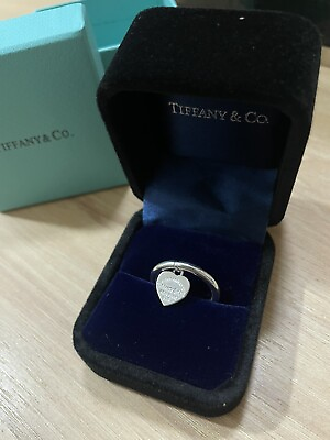 #ad Tiffany amp; Co AG925 Silver Return To Heart Tag Charm Ring size 7 $200.00
