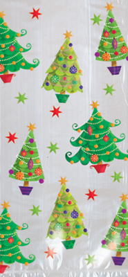20 CHRISTMAS large cello cellophane gift bags lolly loot chocolates clear party AU $9.86