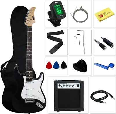 #ad Pro Full Size Electric Guitar With Amp Case And Accessories Pack Beginner $193.22