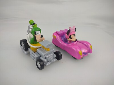 #ad Minnie Mouse amp; Goofy Race Car Toy Diecast Roadster Racers Disney Mattel $11.99