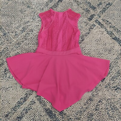 Obsession Women#x27;s Pink Laced Mini Dress Size M $26.99
