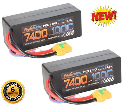 #ad PowerHobby 4S 7400mAh 100C 200C Lipo Battery XT90 Plug 4 Cell Hard Case 2 $195.00