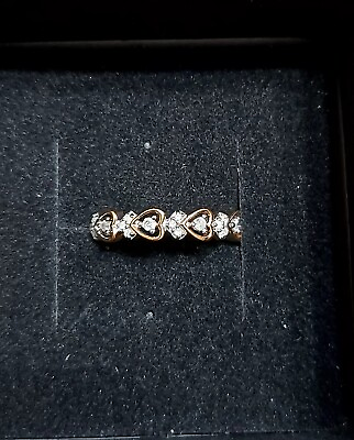 #ad 10 K Rose Gold 1 10 Carat T.W. Diamond Heart Stackable Ring $160.00