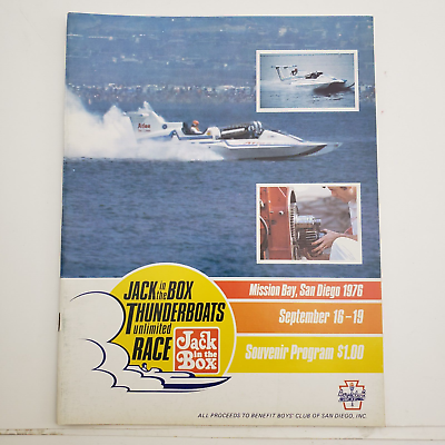 #ad Vintage 1976 Jack In The Box Thunderboats Unlimited Race Souvenir Program 1976 $16.99