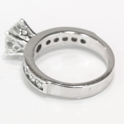 #ad F SI1 Round Cut Diamond Engagement Ring 1.61 CT 950 Platinum Ladies $3096.90